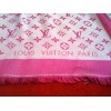 Châle Monogram Denim Louis Vuitton rose en soie et laine