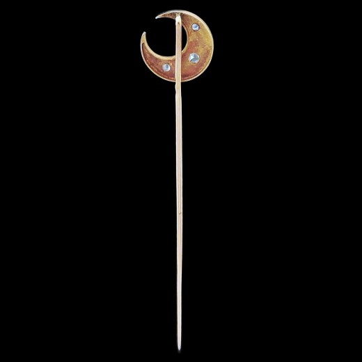 Épingle à cravate Lune diamants