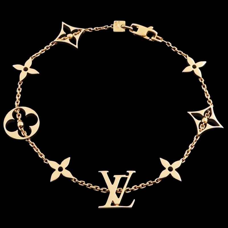 Bracelet Louis Vuitton, Idylle, breloques, gold yellow, white gold