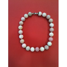 Collier en agate rose