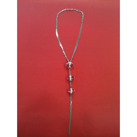 Collier Baccarat en argent et cristal