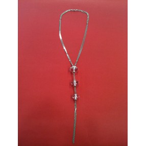 Collier Baccarat en argent et cristal