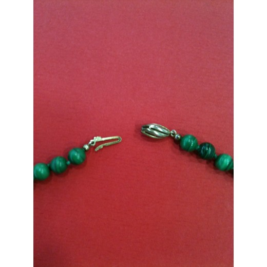 Collier en malachite et perles de culture