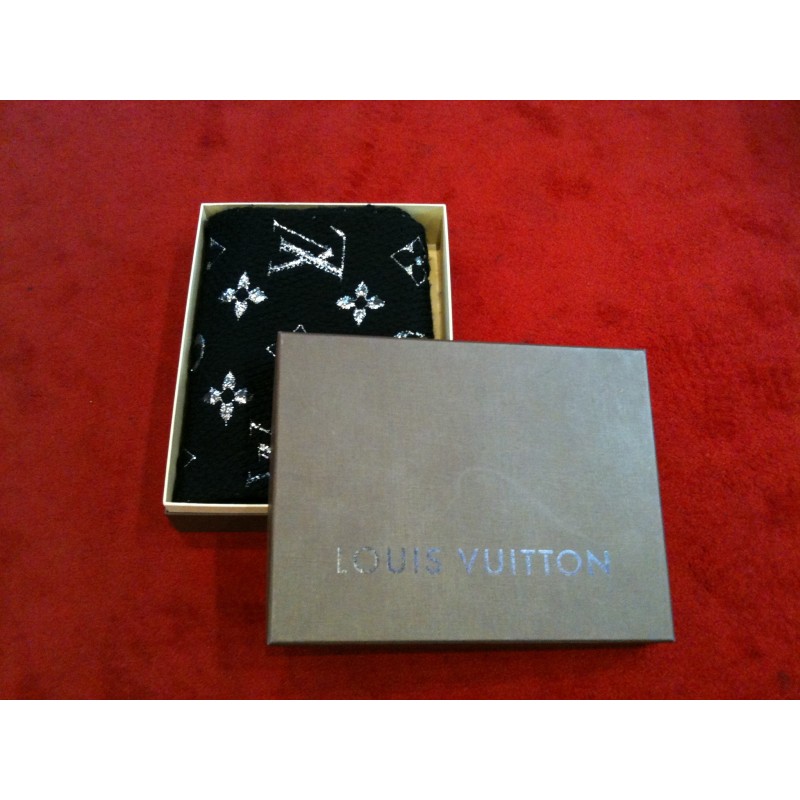 Écharpe Louis Vuitton Logomania Shine noire