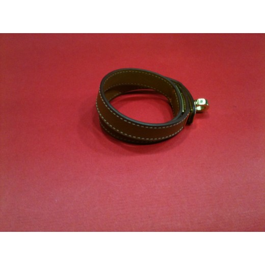 Bracelet Hermès Kelly Double tour en cuir gold