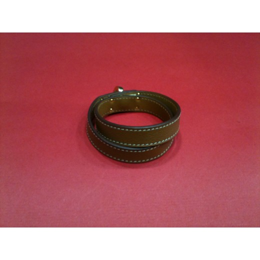 Bracelet Hermès Kelly Double tour en cuir gold