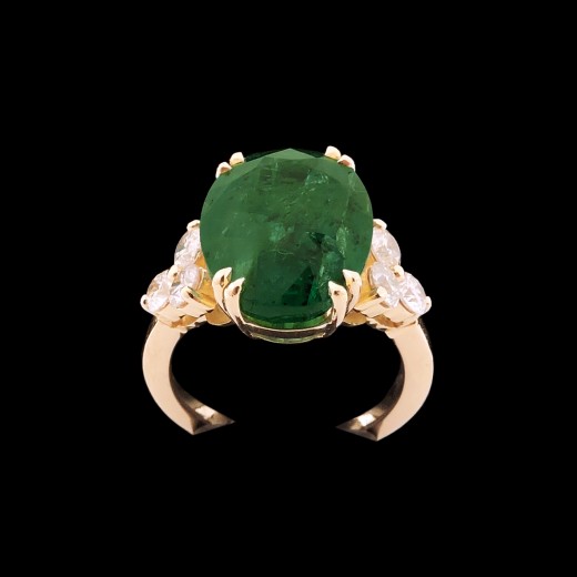 Bague Joaillerie Émeraude et diamants