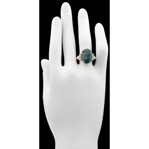 Bague Joaillerie Émeraude et diamants