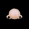 Bague fleur opale rose facettée