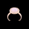 Bague fleur opale rose facettée