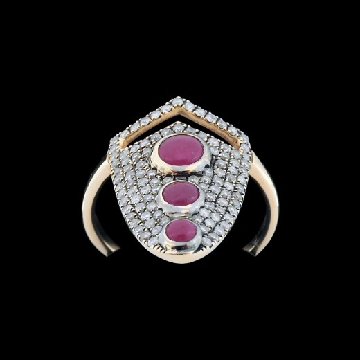 Bague Yvonne Léon rubis et diamants