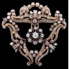 Broche Clip Arabesque en or et diamants