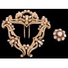 Broche Clip Arabesque en or et diamants