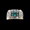Bague Tank deux ors, émeraude et diamants