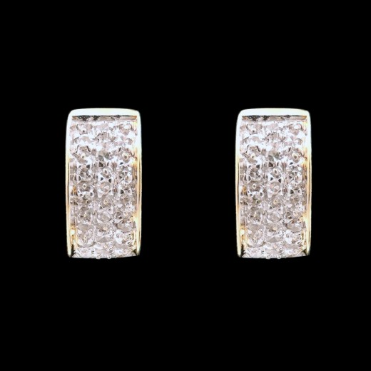 Boucles d'oreilles deux ors diamants