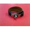 Bracelet Hermès Kelly Double tour en cuir noir