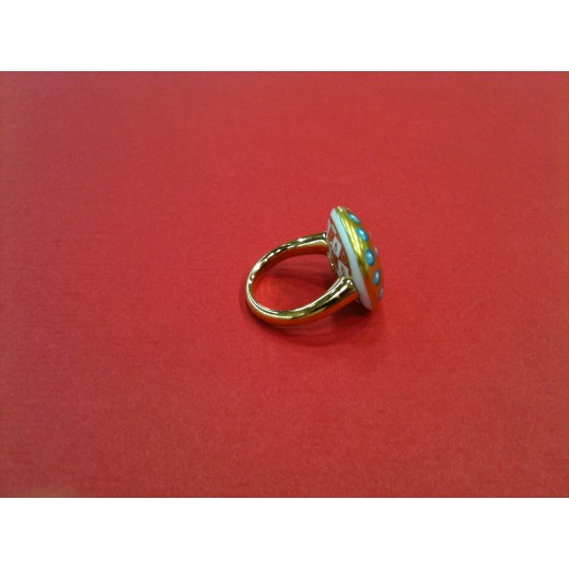 Bague Bernardaud en plaqué or et porcelaine
