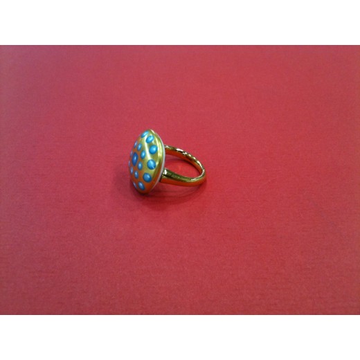 Bague Bernardaud en plaqué or et porcelaine