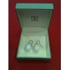 Boucles d'oreilles Bernardaud Goutte blanc en porcelaine et argent