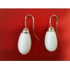 Boucles d'oreilles Bernardaud Goutte blanc en porcelaine et argent