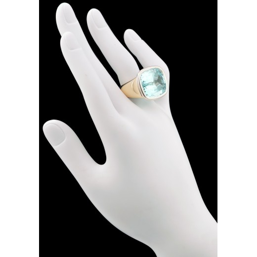 Bague Poiray Aigue-Marine deux ors