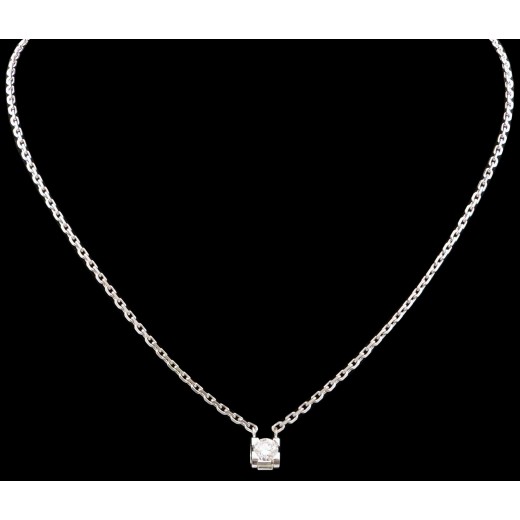 Collier solitaire diamant serti en C