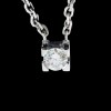 Collier solitaire diamant serti en C