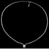 Collier solitaire diamant serti en C