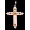 Pendentif croix deux ors perle fine