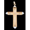 Pendentif croix deux ors perle fine