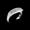 Bague rectangulaire pavage diamants