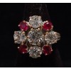 Bague marguerite Rubis Diamants