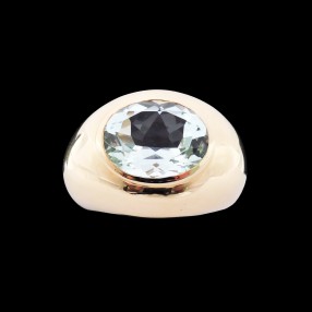 Bague Jonc Aigue Marine en Or