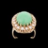 Bague Jade cabochon entourage diamants