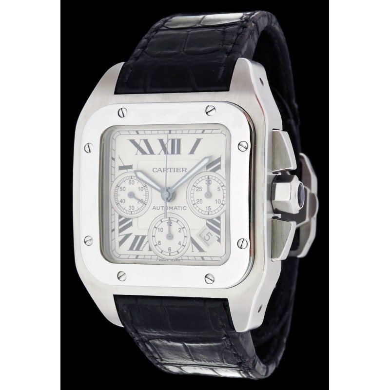cartier santos 100 xl chronograph diamond
