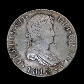 Pièce en argent 8 reales Ferdinand VII d'Espagne
