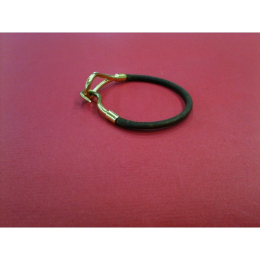 Bracelet Hermès Jumbo en cuir ciré gold