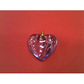 Pendentif Baccarat Coeur en cristal bleu