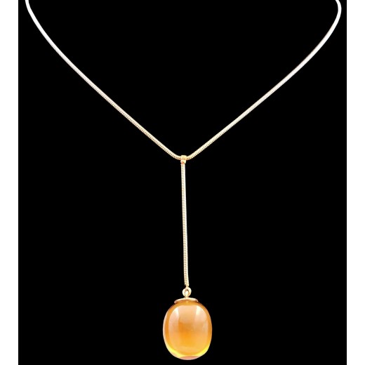 Collier Baccarat goutte en or et cristal