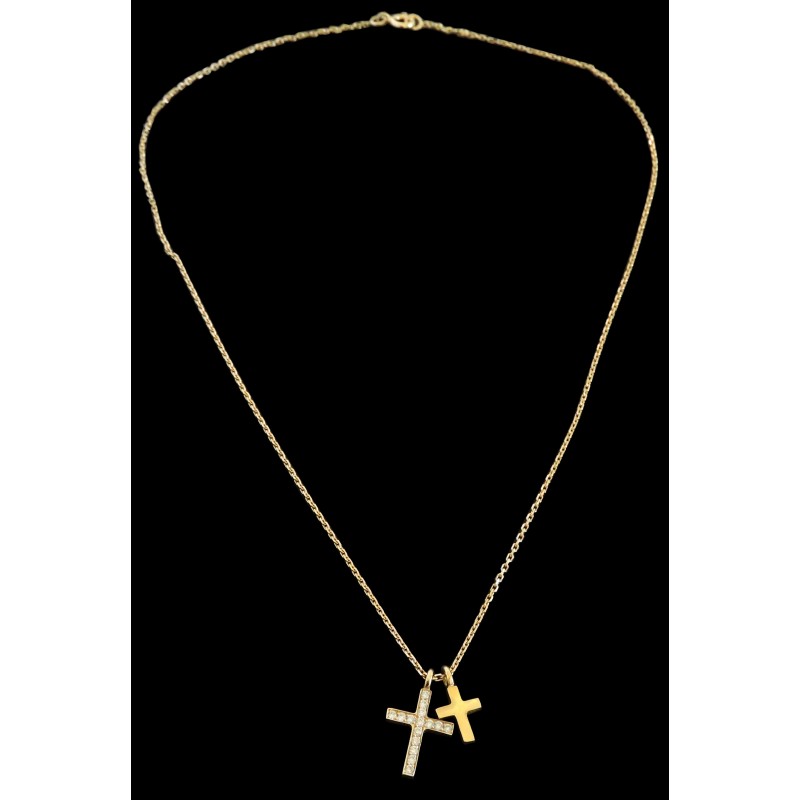 Collier Croix Vintage Plaqué Or – Chaîne Multi-brins, Style Bohème Et Rétro