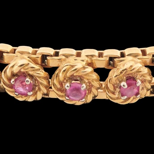 Bracelet ancien ligne rubis
