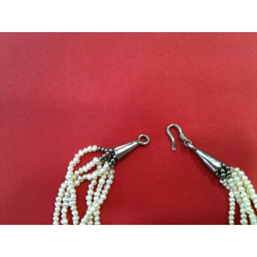 Collier fantaisie perles d'eau douce et quartz