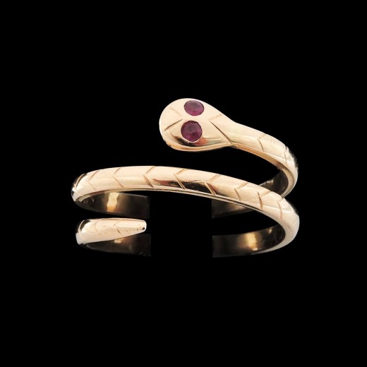 Bague Homme serpent rubis