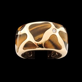 Bague Roberto Coin en or, diamant et oeil de tigre