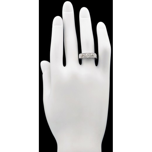 Bague jarretière trois diamants