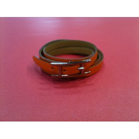 Bracelet Hermès Hapi 3MM en cuir orange