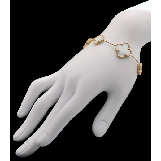 Bracelet Trèfles en or et nacre