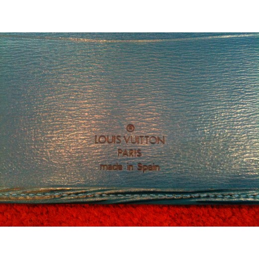 Porte-cartes Louis Vuitton en cuir épi bleu