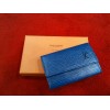 Porte-clés Louis Vuitton Multiclés 6 en cuir épi bleu