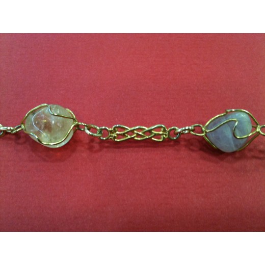Collier en quartz et métal doré